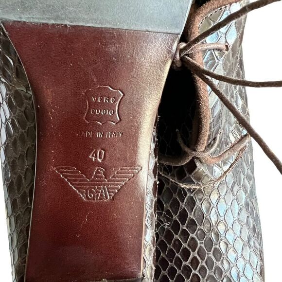 Vintage Emporio Armani Snakeskin Shoes Women’s Sz 9/ Sz 40 EU - Never Worn MINT - Picture 5 of 8